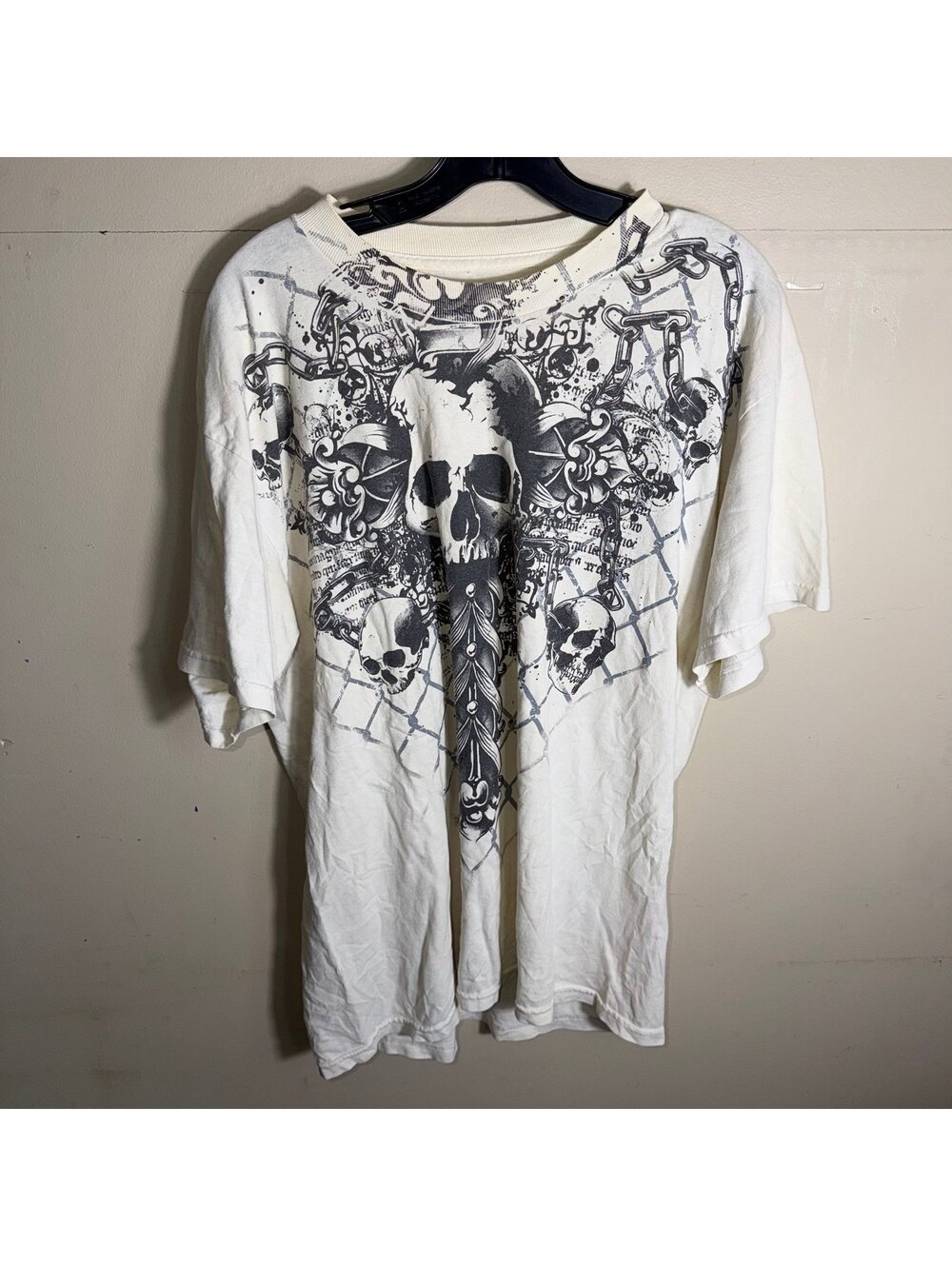 Grail Affliction Grunge AOP Shirt Mens LG Vtg y2k 90s Rare